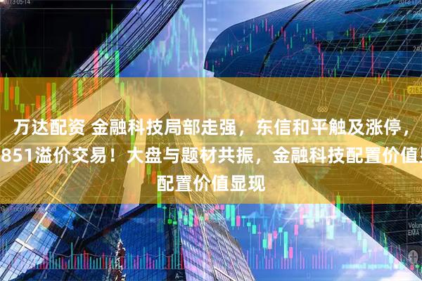 万达配资 金融科技局部走强，东信和平触及涨停，159851溢价交易！大盘与题材共振，金融科技配置价值显现