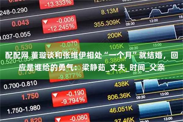 配配网 董璇谈和张维伊相处“一个月”就结婚，回应是谁给的勇气：梁静茹_丈夫_时间_父亲